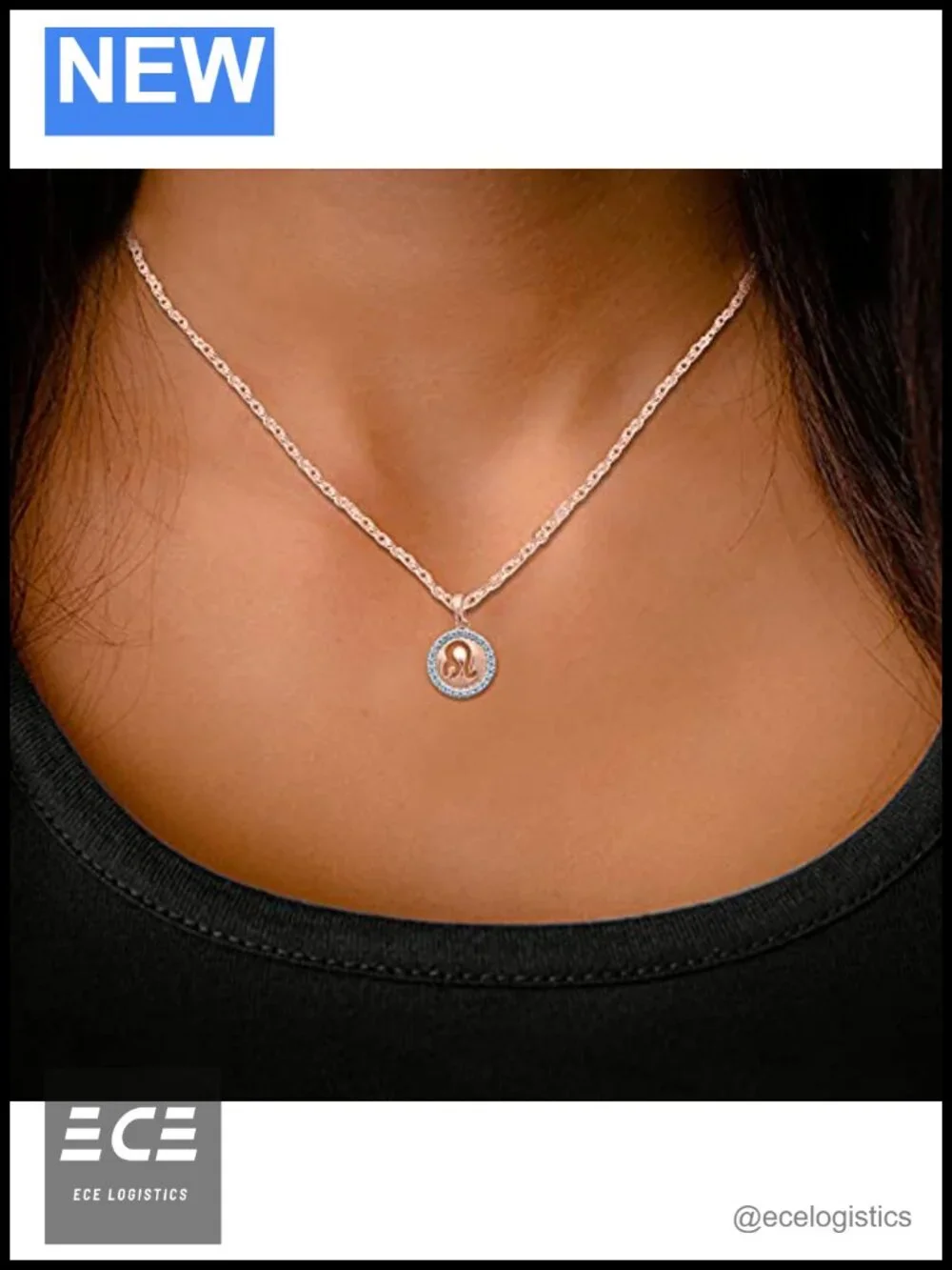 925 Sterling Silver Diamond Zodiac Pendant Necklace Women